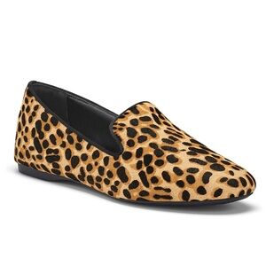 Birdies Starling Leopard Calf Hair Slip On Flats Loafers Slippers Size 10